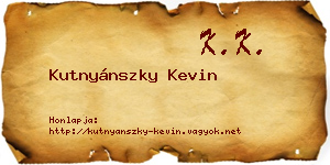 Kutnyánszky Kevin névjegykártya